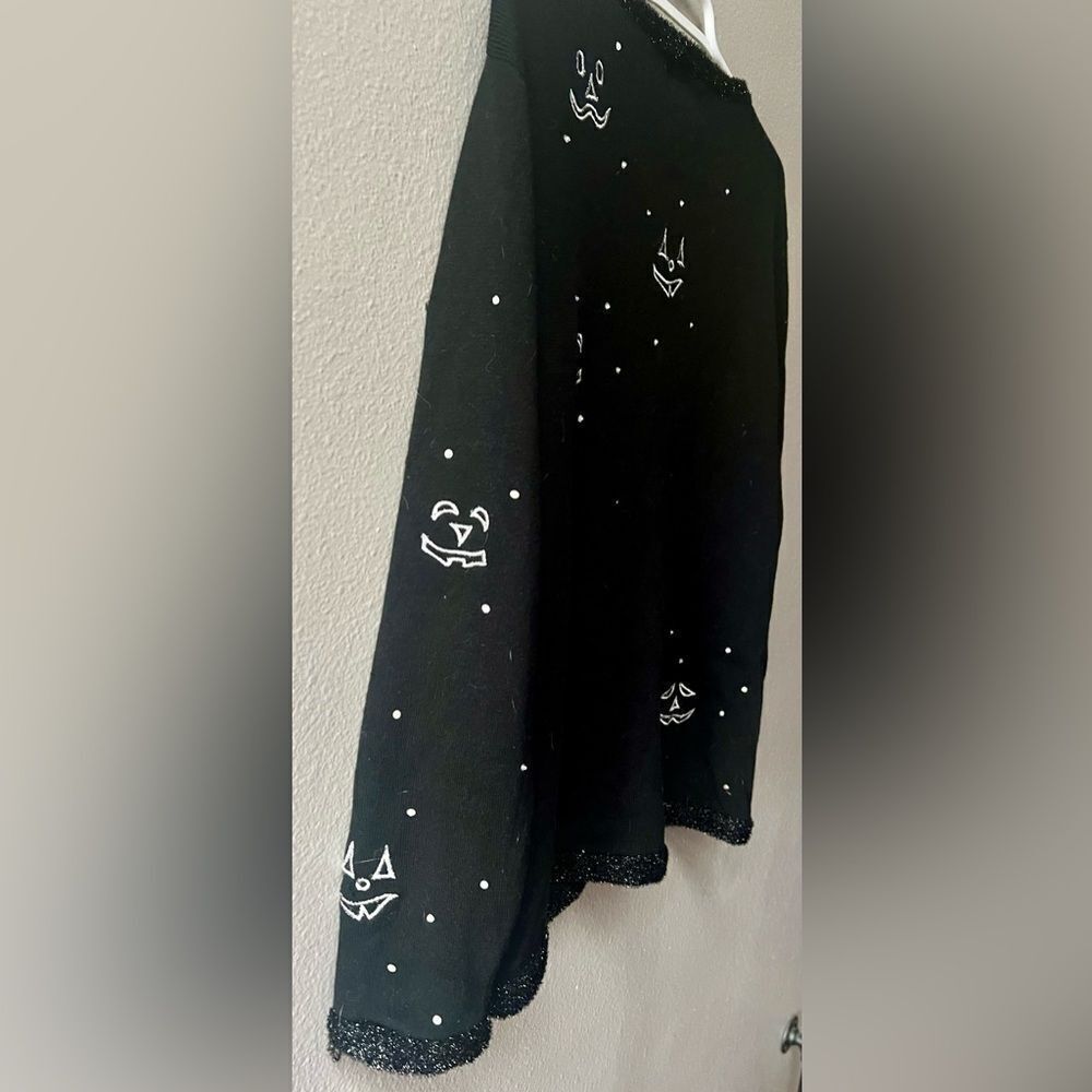 QUACKER FACTORY MIDNIGHT JACK-O-LANTERN FACES SNAP UP CARDIGAN WOMENS SIZE S - Picture 4 of 7